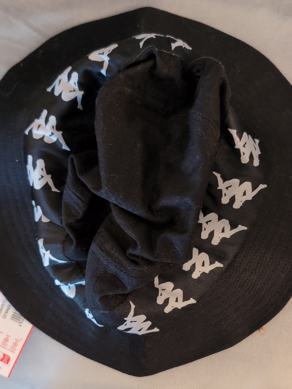 Kappa Black Bucket Hat with White Logo Trim